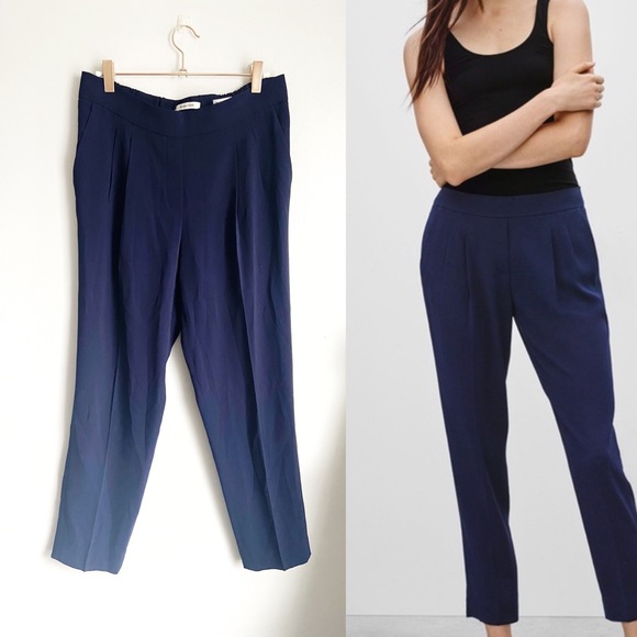 ARITZIA BABATON Cohen Navy Ankle Trouser Pant